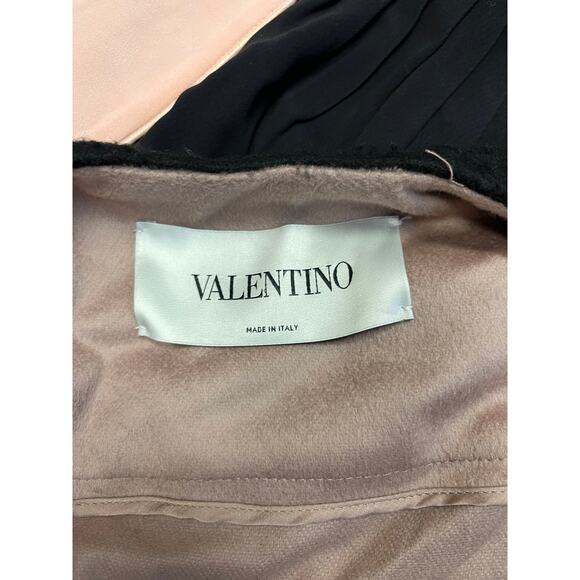 VALENTINO Pink 100% Wool Black Floral Lace Long Sleeve Crew Neck Jacket Size 12 - Picture 4 of 4